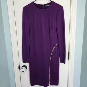 Lauren Ralph Lauren long sleeve purple dress, size 2